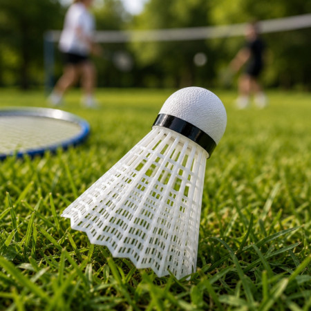 BADVOLANT - Set de 6 Volants de Badminton Blancs 8,5 cm en Plastique et Nylon – Volants Légers pour Entraînement, Loisirs et Jeu