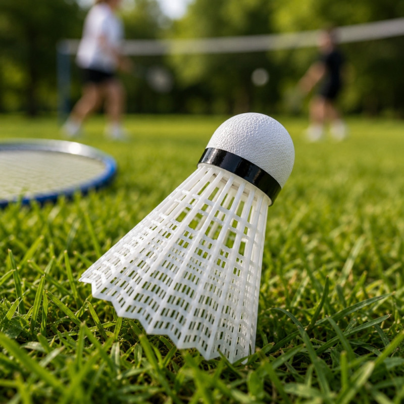 BADVOLANT - Set de 6 Volants de Badminton Blancs 8,5 cm en Plastique et Nylon – Volants Légers pour Entraînement, Loisirs et Jeu