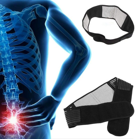 Ceinture Lombaire Réglable Auto-Chauffante Biomagnétique avec Pierre Tourmaline