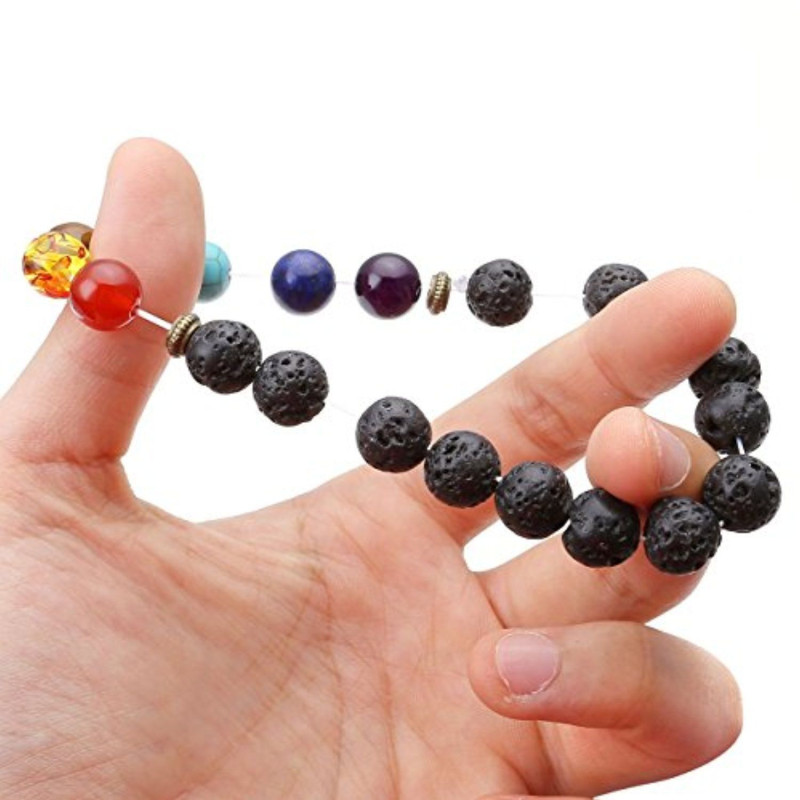 Bracelet 7 Chakras en Pierres de Lave
