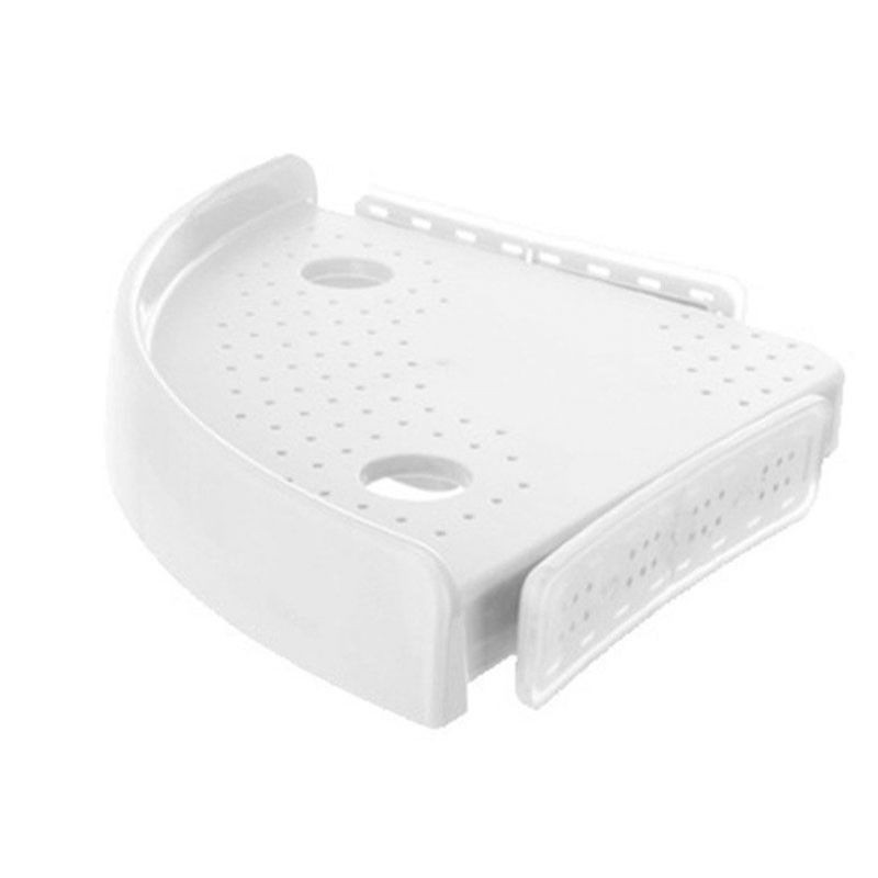 Etagère d'angle avec bouton poussoir sans percer