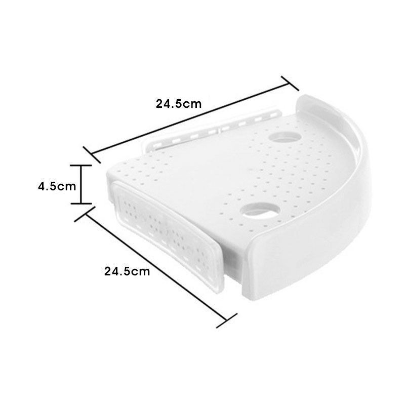 Etagère d'angle avec bouton poussoir sans percer