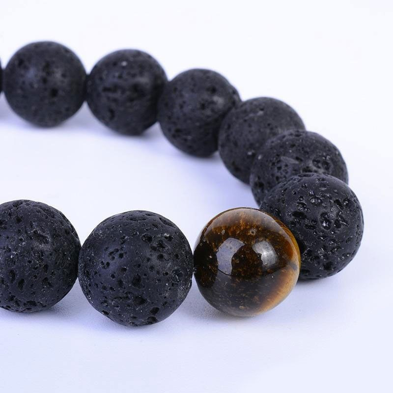 Bracelet diffuseur d'huiles essentielles en pierre de lave
