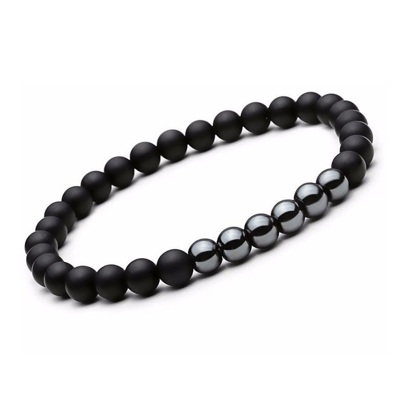 Double Bracelet "Ancrage & Equilibre" en Agate et Hématite