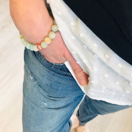 Bracelet de Méditation avec Perles Amazonite