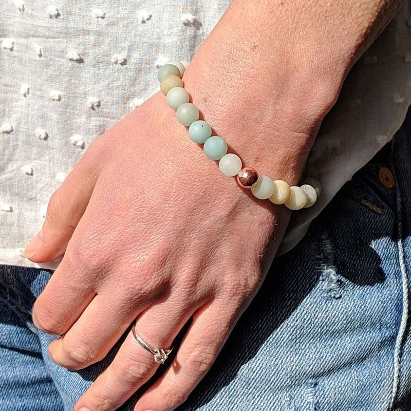Bracelet de Méditation avec Perles Amazonite