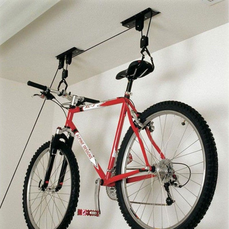 Support Lève Vélo de Plafond + Fixations et Crochet
