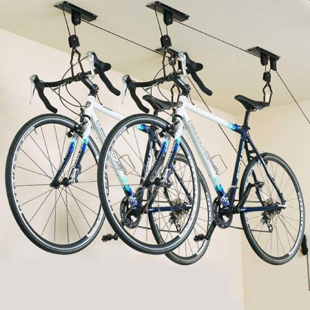 Support Lève Vélo de Plafond + Fixations et Crochet
