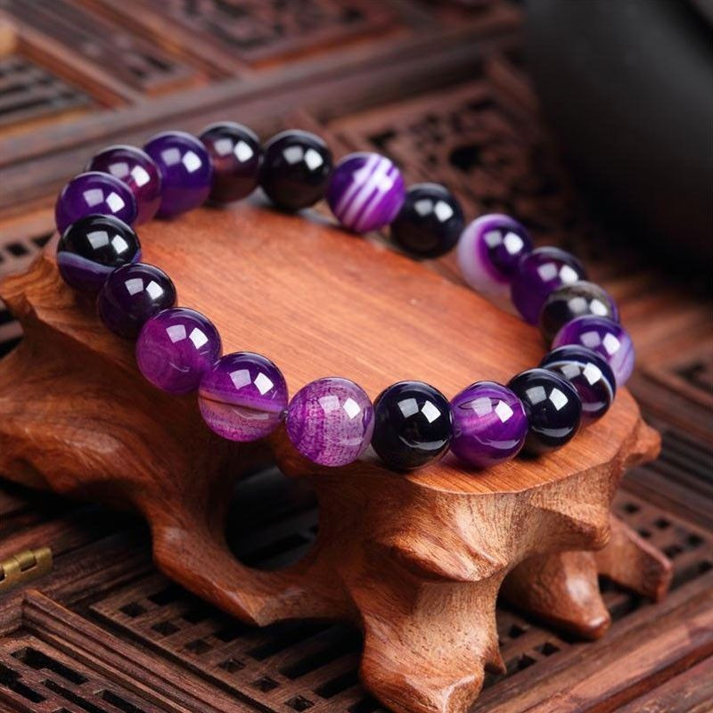 Bracelet "Spiritualité" en Agates Violette