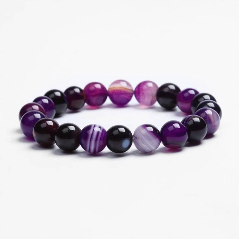 Bracelet "Spiritualité" en Agates Violette