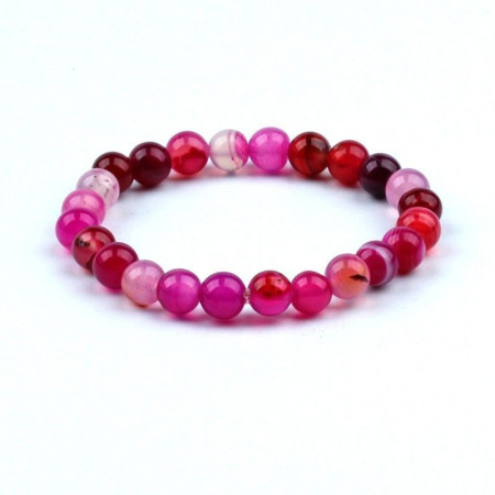 Bracelet Lithothérapie en Agate Rose - Chance, paix intérieure