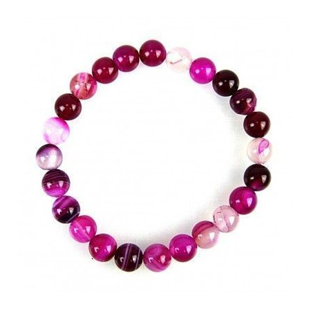 Bracelet Lithothérapie en Agate Rose - Chance, paix intérieure