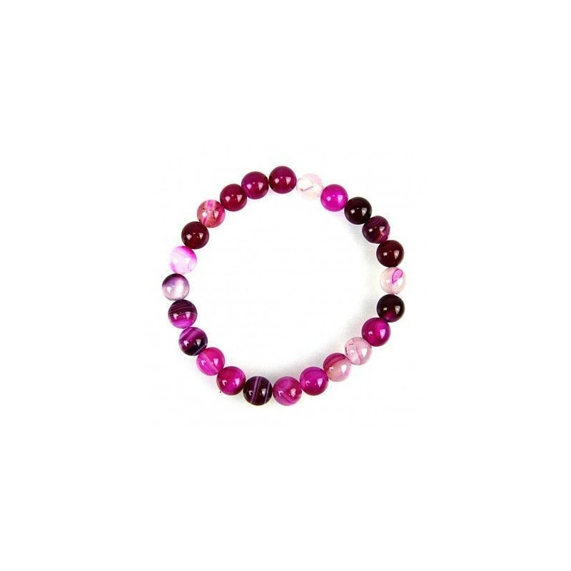 Bracelet Lithothérapie en Agate Rose - Chance, paix intérieure