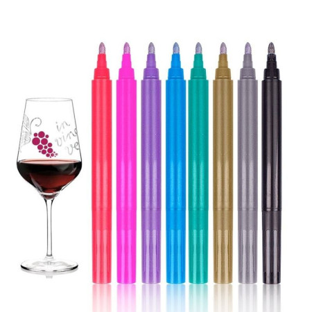 Pack de 8 feutres marqueurs sur verre