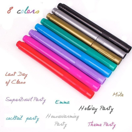 Pack de 8 feutres marqueurs sur verre