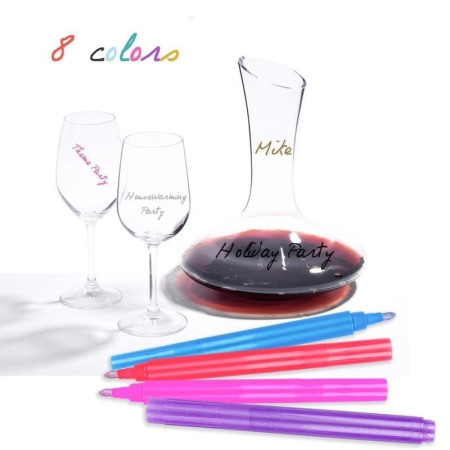 Pack de 8 feutres marqueurs sur verre