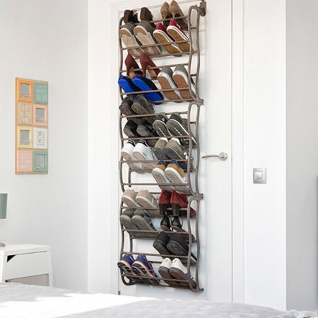 Meuble à Chaussures 12 Etagères à Suspendre Sur Porte De Placard Capacité de 36 Paires De Chaussures