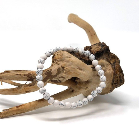 Bracelet stabilisant en Howlite Blanche