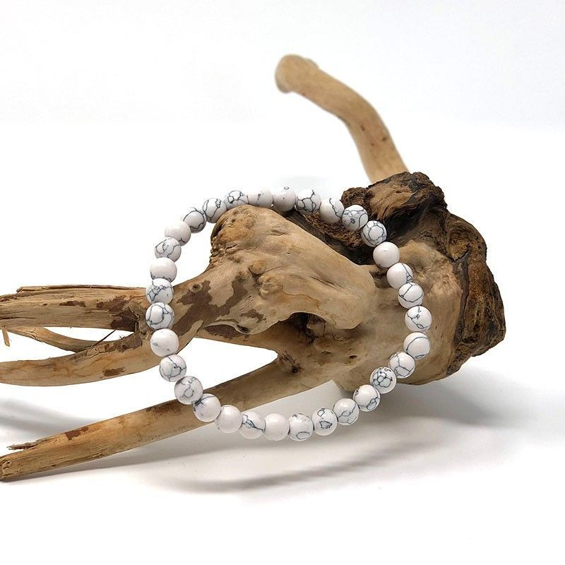 Bracelet stabilisant en Howlite Blanche