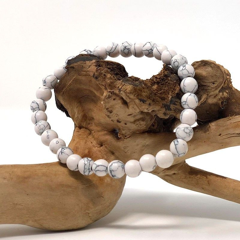 Bracelet stabilisant en Howlite Blanche