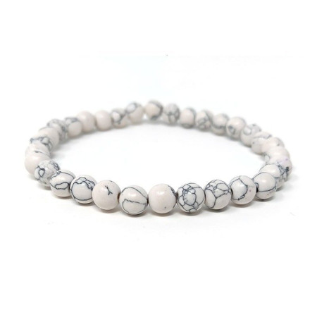 Bracelet stabilisant en Howlite Blanche