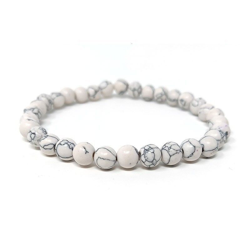 Bracelet stabilisant en Howlite Blanche