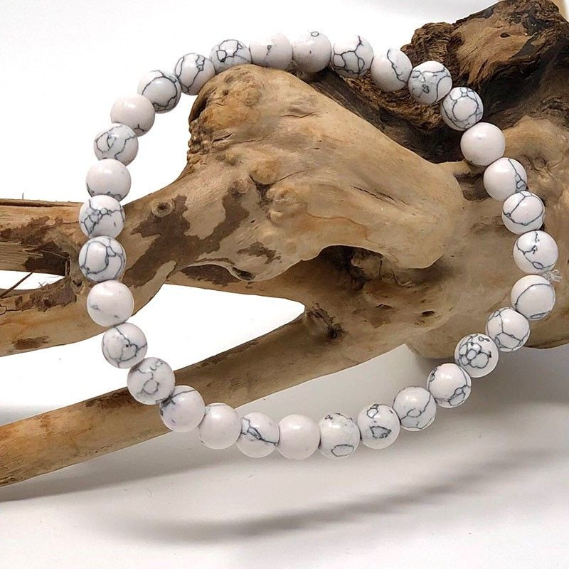 Bracelet stabilisant en Howlite Blanche