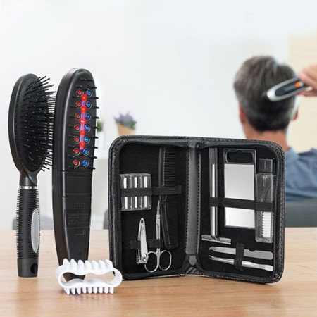 Brosse électrique anti-chute de cheveux avec accessoires