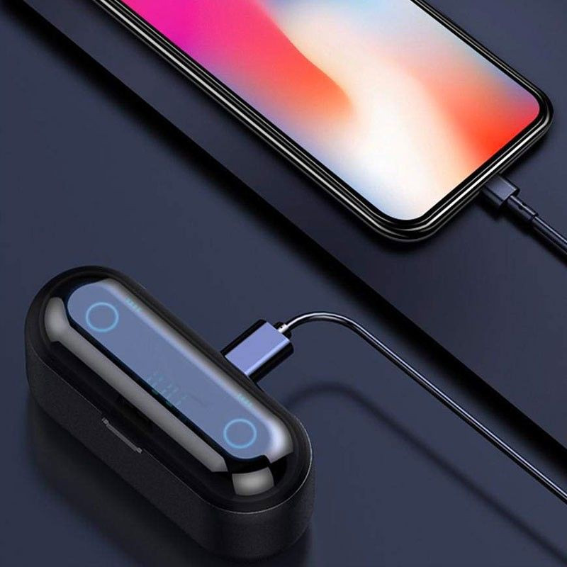 Écouteurs Stéréo sans Fil Bluetooth V5.0 + Coffret de Charge 2000 mAh