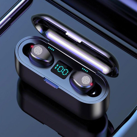 Écouteurs Stéréo sans Fil Bluetooth V5.0 + Coffret de Charge 2000 mAh