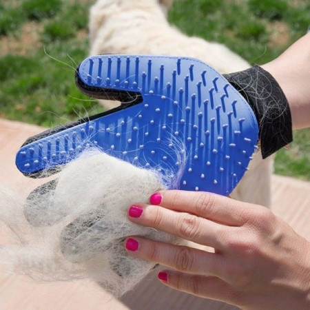 Gant Glove de Brossage pour Toilettage Animaux de Compagnie Pet Chien Chat