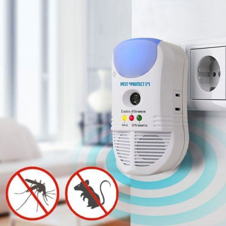 Répulsif Sur Prise Anti-Insectes Anti-Nuisibles 5-en-1 À Ultrason Pest eProtect