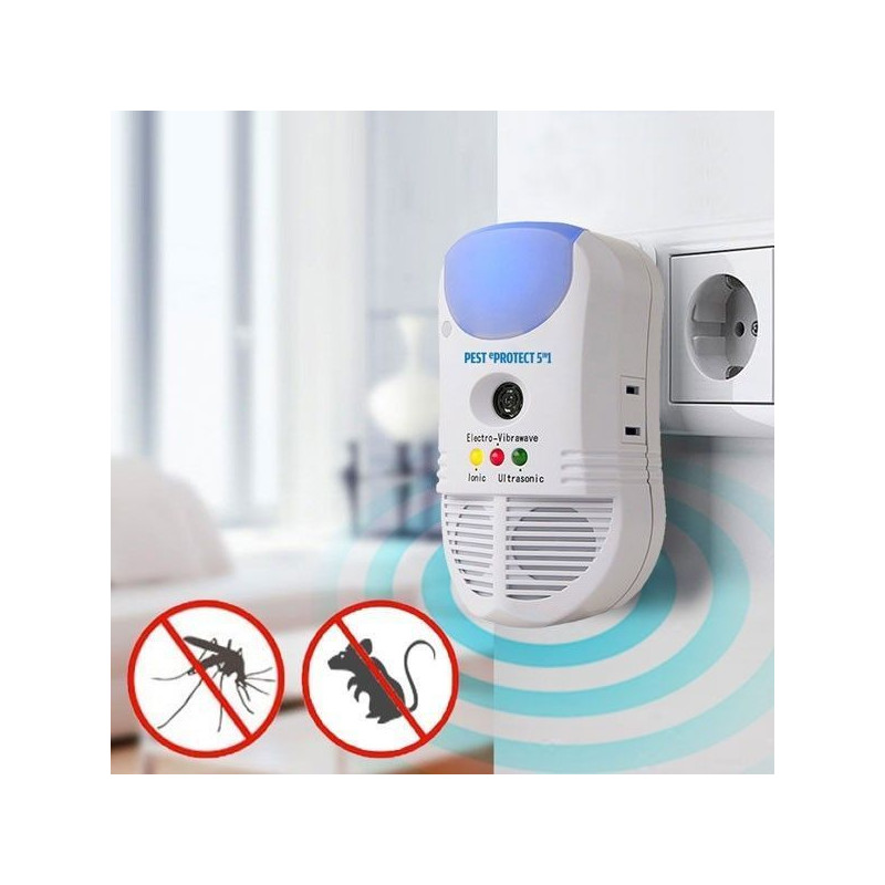 Répulsif Sur Prise Anti-Insectes Anti-Nuisibles 5-en-1 À Ultrason Pest eProtect