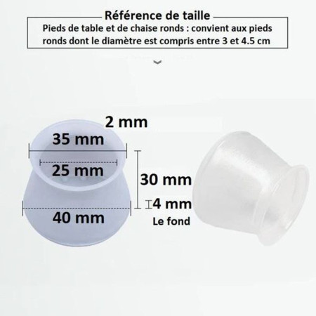SILICONE CAP : Protections pour Pieds de Chaises et Meubles