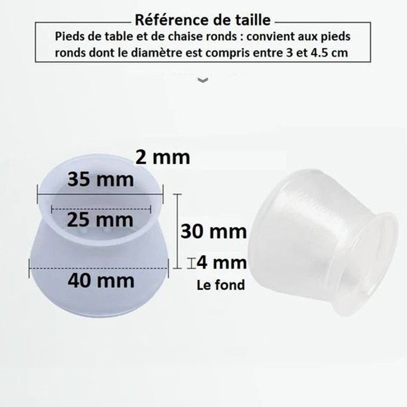 SILICONE CAP : Protections pour Pieds de Chaises et Meubles
