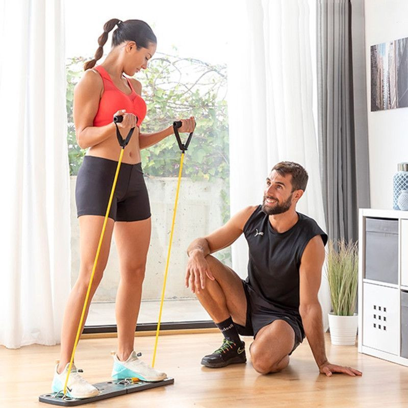 PULSHER : Plateau pour Pompes avec Sangles de Résistance