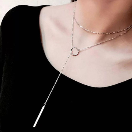 CIRCLE NECKLACE : Collier Lasso Coulissant Or ou Argent