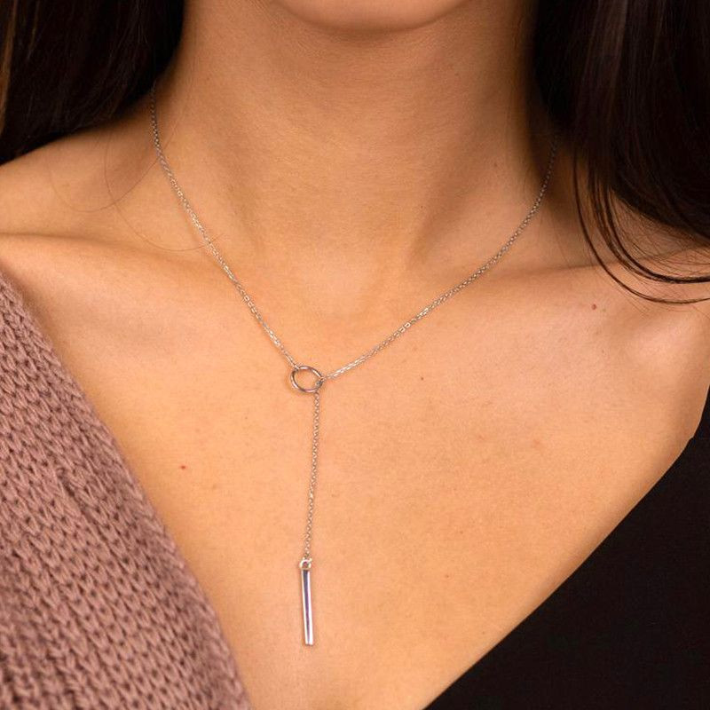 CIRCLE NECKLACE : Collier Lasso Coulissant Or ou Argent