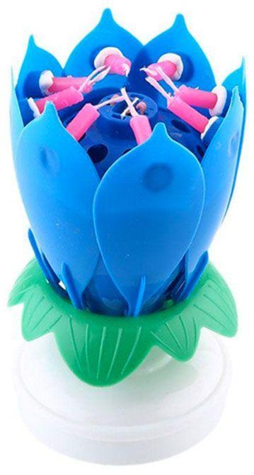 Bougie Fleur Lotus Anniversaire Bleu