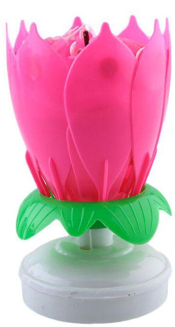 Bougie Fleur Lotus Anniversaire Rose