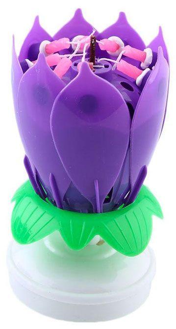 Bougie Fleur Lotus Anniversaire Violet