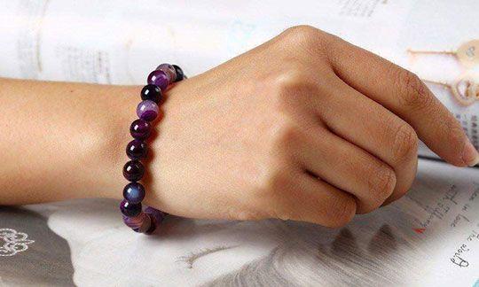 Bracelet Spiritualité en Agates Violette