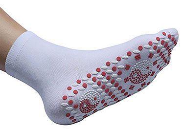 Chaussettes yoga auto-chauffantes magnétique unisexe Blanc