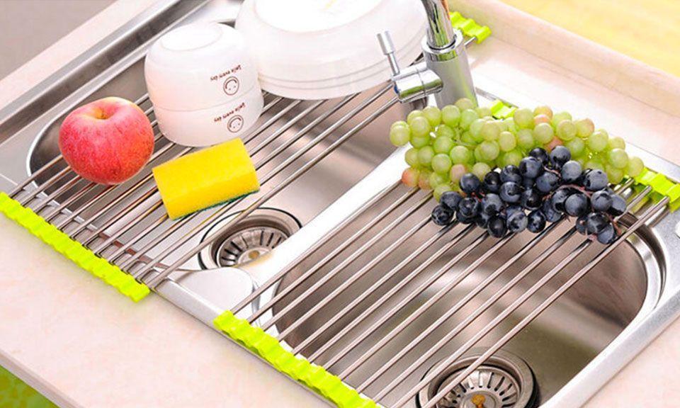 Égouttoir Passoire Repose Plat Vaisselle Evier Lavabo Pliable GROUPON