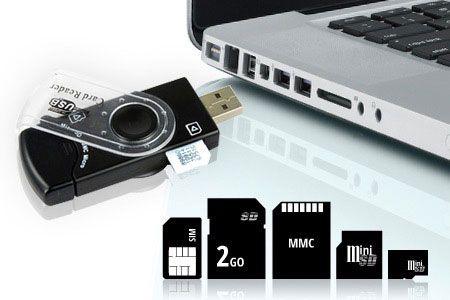 Lecteur USB Universel 14 en 1 pour carte SIM et SD