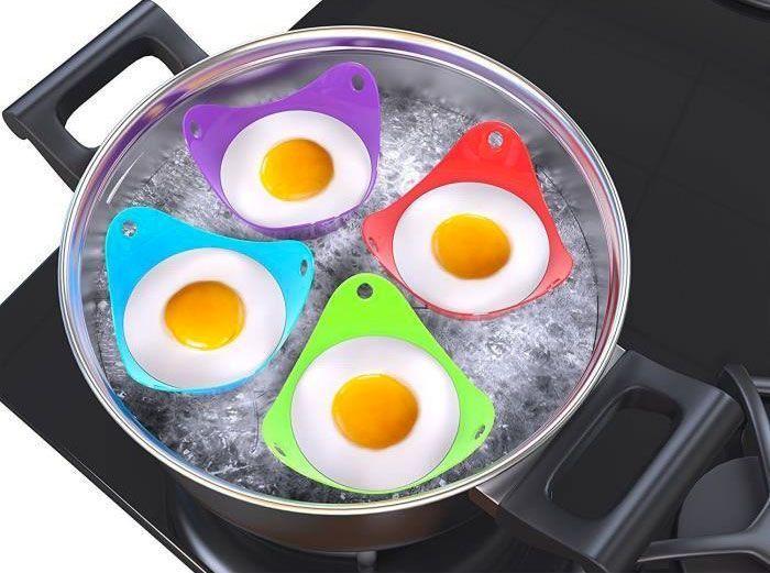 Lot de 4 Pochoirs à Oeufs - Pocheuses Spéciales Oeufs Pochés GROUPON