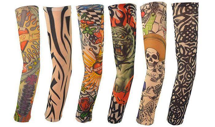 Lot de 6 Manchettes Tatouages Élastiques Tattoo Sleeves