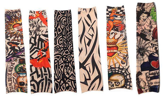 Lot de 6 Manchettes Tatouages Élastiques Tattoo Sleeves