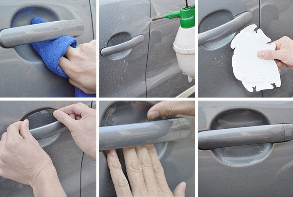 Protection Adhésive Transparente pour la Porte de la Voiture Derrière les Poignées GROUPON