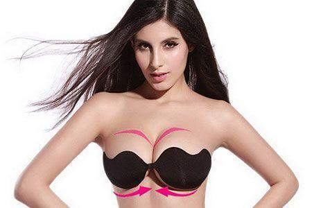 Soutien-Gorge Invisible Sans Bretelle Auto-Adhésif Silicone Push Up Sein Nu Bra Bonnets GROUPON AMAZON